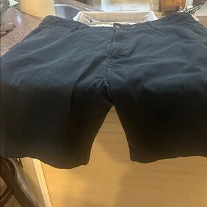 5/$25.00 Volcom Chino Men Shorts 36 dark Blue Cotton Blend Polyester